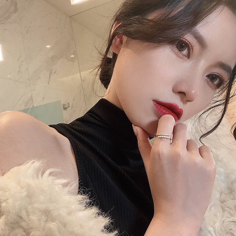 Pearl ring fashion color retention index finger ring