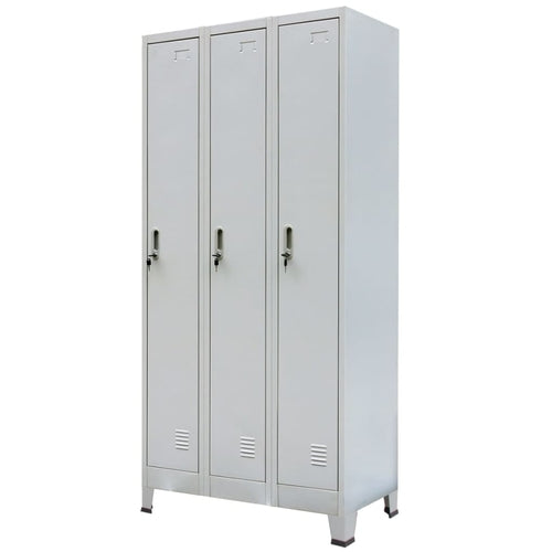 Locker Cabinet with 3 Compartments Steel 35.4