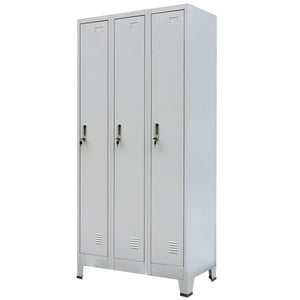 Locker Cabinet with 3 Compartments Steel 35.4