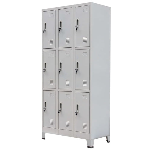 Locker Cabinet with 3 Compartments Steel 35.4