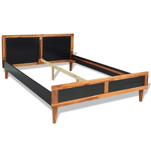 Bed Frame Black Solid Acacia Wood 78.7