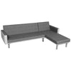 L-shaped Sofa Bed Fabric Black and Gray