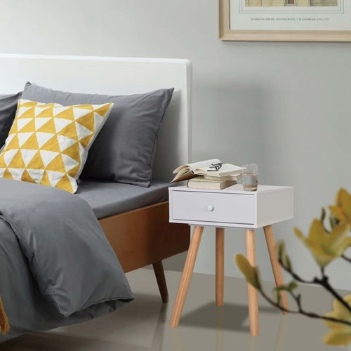 Bedside Tables 2 pcs Gray Solid Pinewood