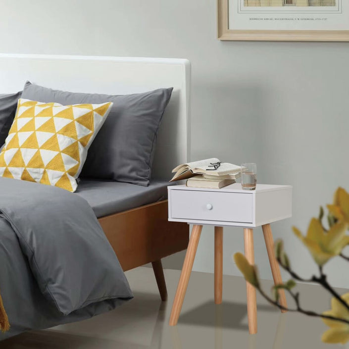 Bedside Tables 2 pcs Gray Solid Pinewood