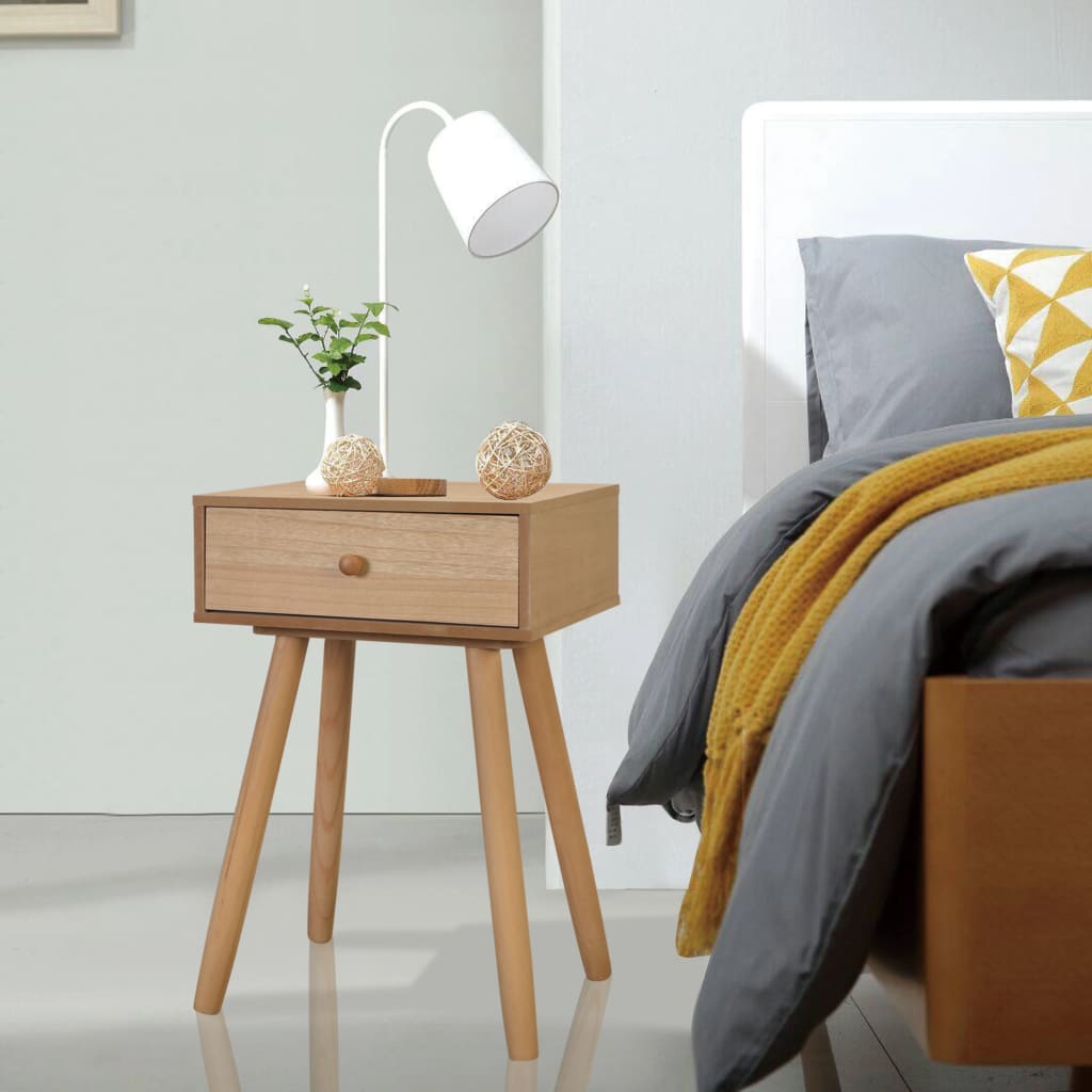 Bedside Tables 2 pcs Gray Solid Pinewood