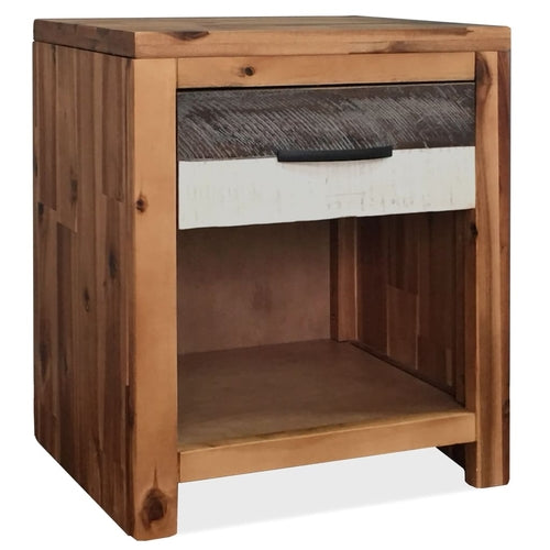 Bedside Table Solid Acacia Wood 15.7