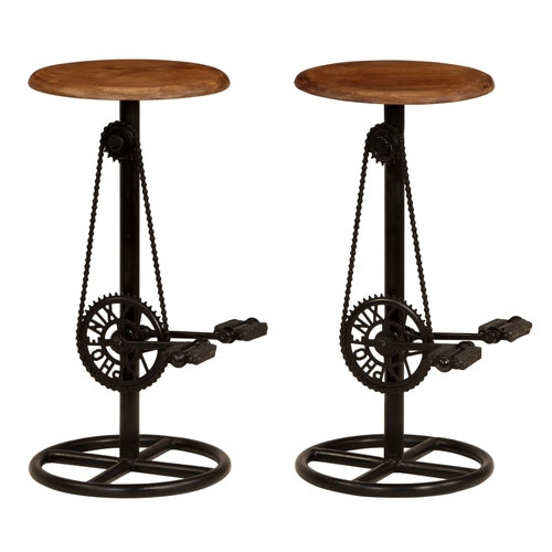 Bar Chairs 2 pcs Solid Reclaimed Wood