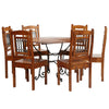 Dining Table Set 5 Piece Solid Acacia Wood with Sheesham Finish
