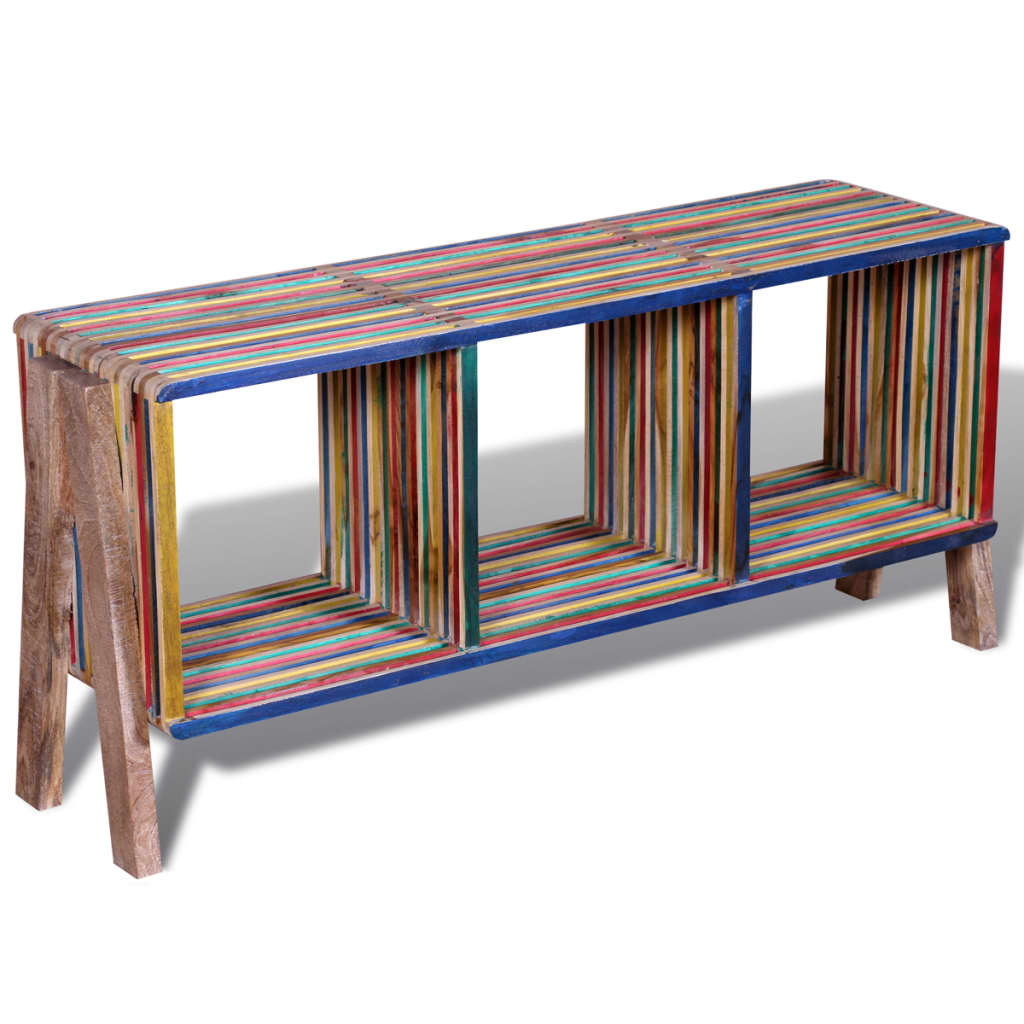 TV Cabinet with 3 Shelves Stackable Reclaimed Teak