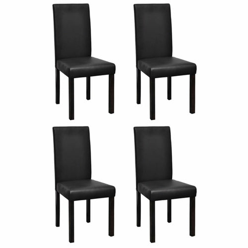 Dining Chairs 6 pcs Black Faux Leather