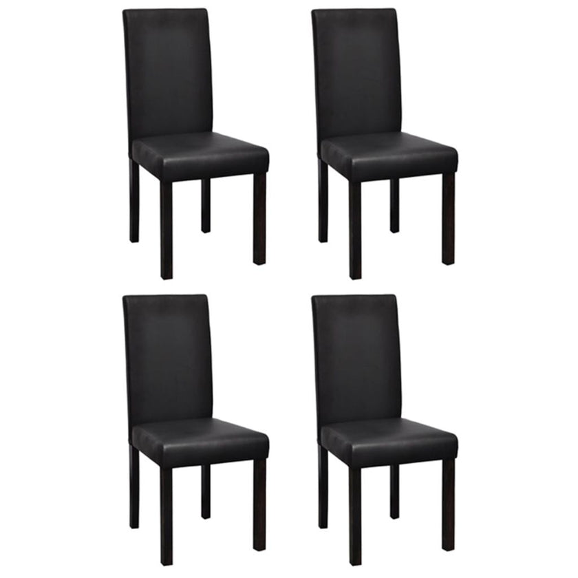 Dining Chairs 6 pcs Black Faux Leather