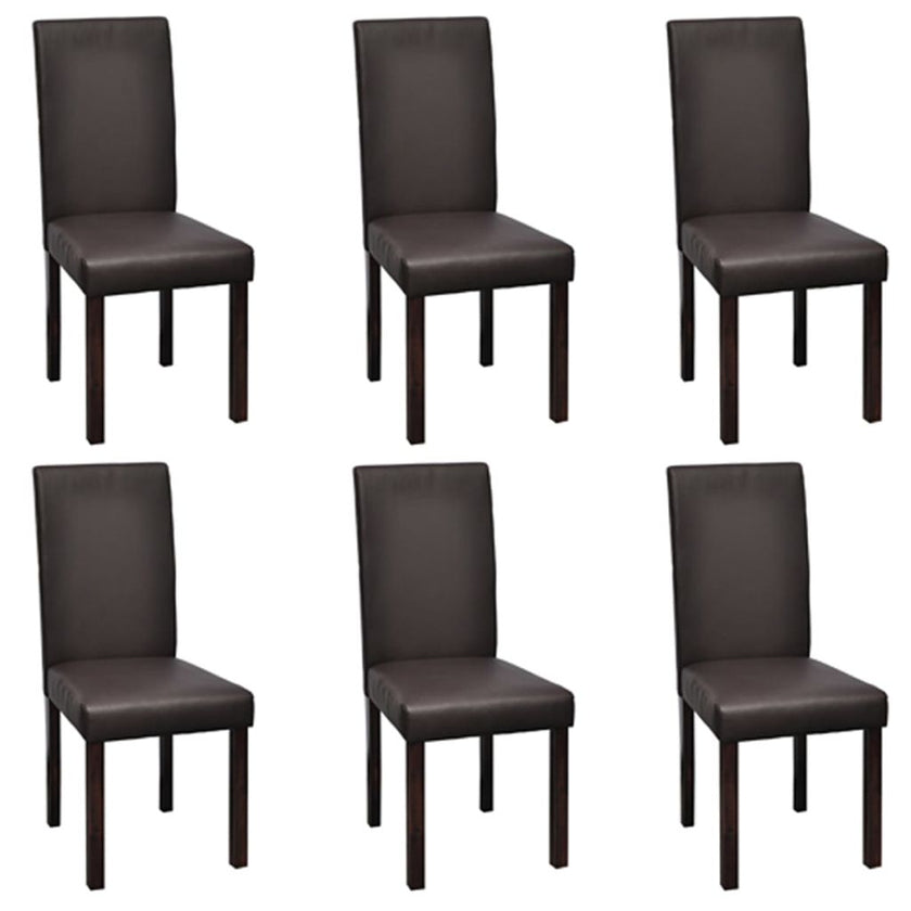 Dining Chairs 6 pcs Black Faux Leather