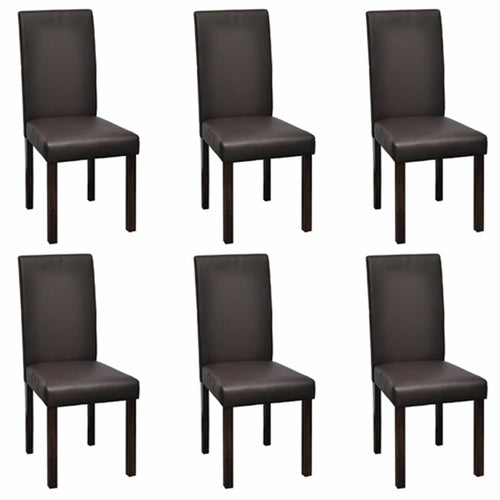 Dining Chairs 6 pcs Black Faux Leather