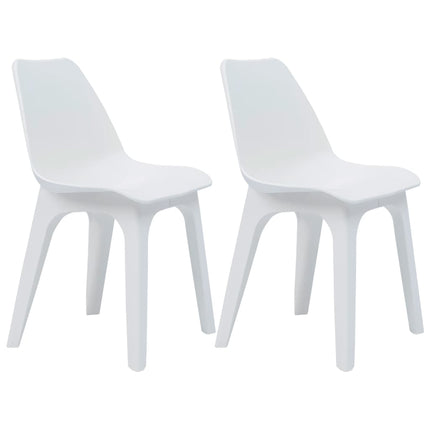 Garden Chairs 2 pcs White Plastic
