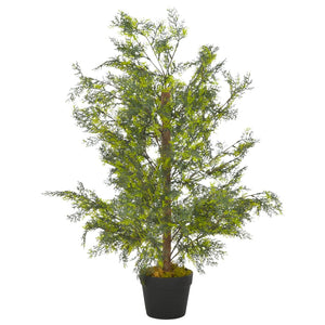 Artificial Plant Cypress Tree with Pot Green 35.4