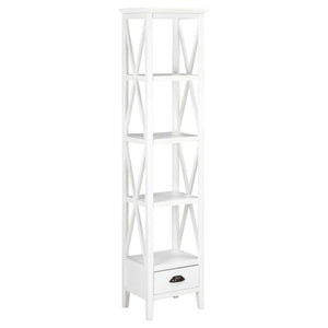 Bookcase with 1 Drawer White 15.7