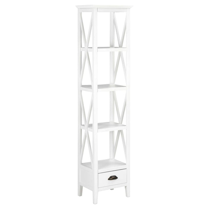 Bookcase with 1 Drawer White 15.7