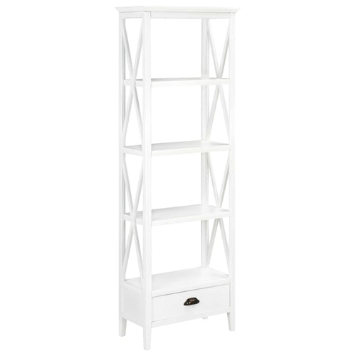 Bookcase with 1 Drawer White 15.7