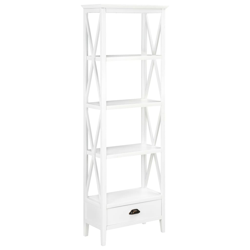 Bookcase with 1 Drawer White 15.7