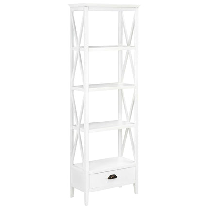 Bookcase with 1 Drawer White 15.7