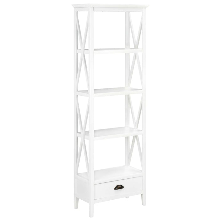 Bookcase with 1 Drawer White 15.7