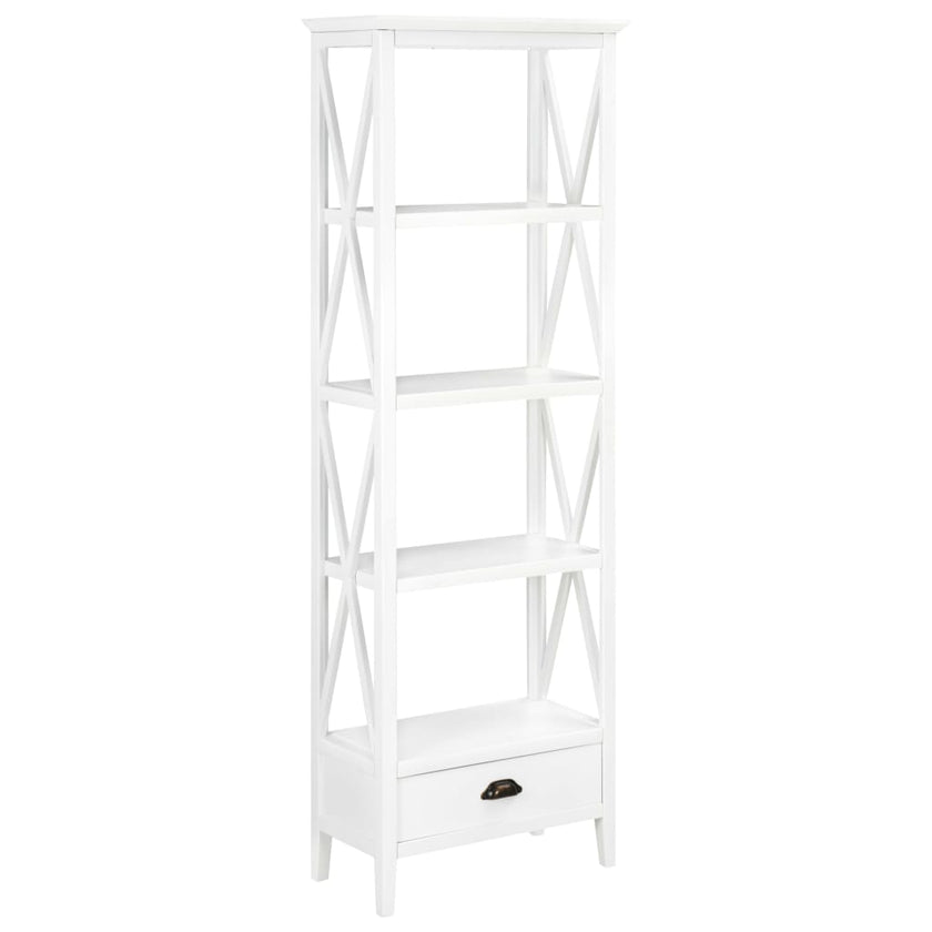 Bookcase with 1 Drawer White 15.7