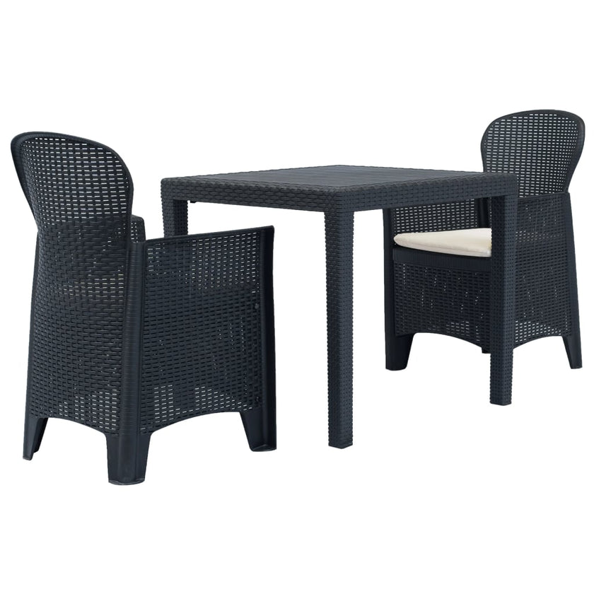 9 Piece Outdoor Dining Set Plastic Brown Rattan Look