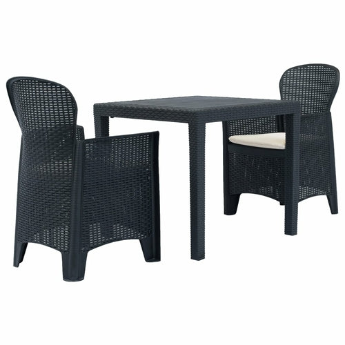 9 Piece Outdoor Dining Set Plastic Brown Rattan Look