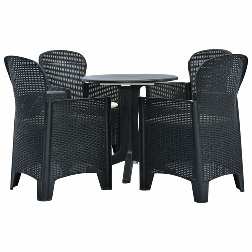 3 Piece Bistro Set Plastic Anthracite