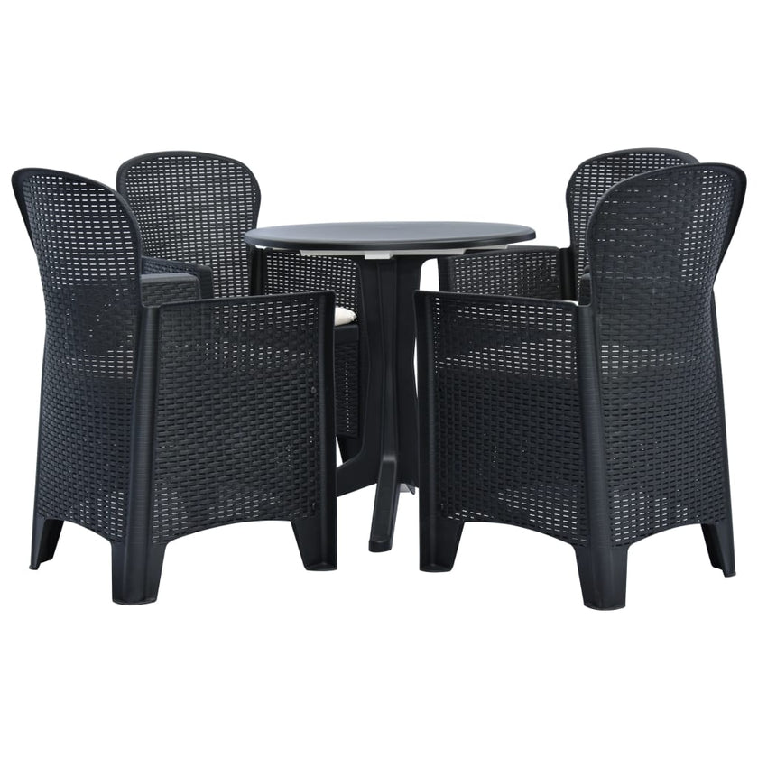 3 Piece Bistro Set Plastic Anthracite