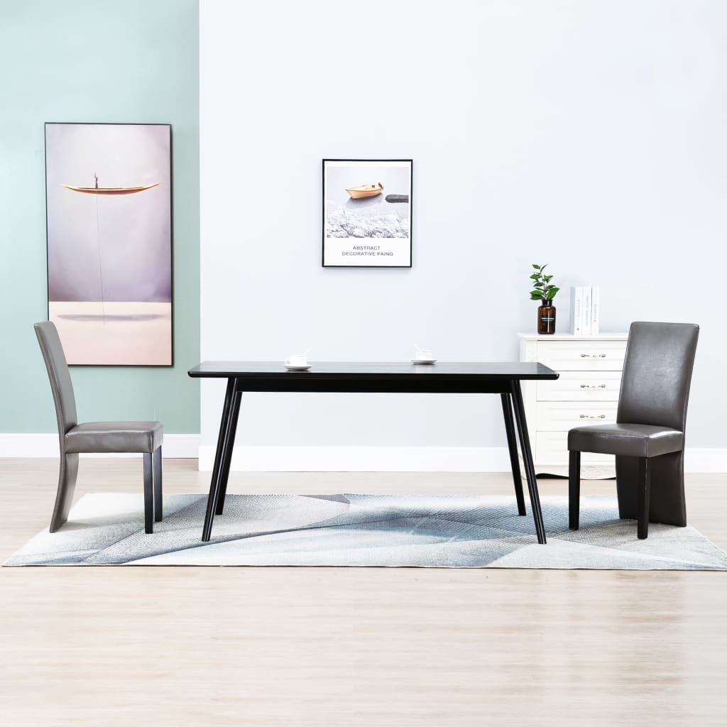 Dining Chairs Wine Red Faux Leather