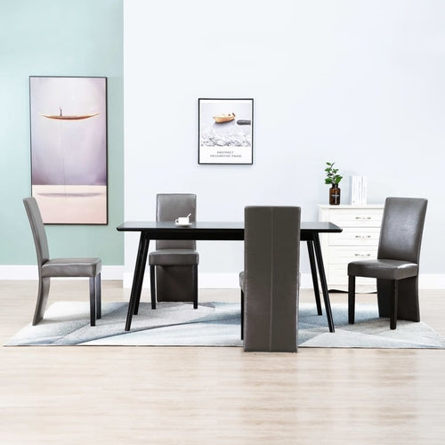 Dining Chairs Wine Red Faux Leather