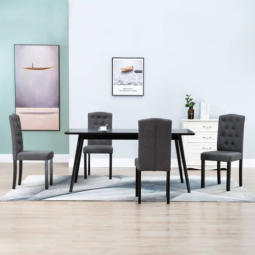 Dining Chairs  Dark Gray Fabric
