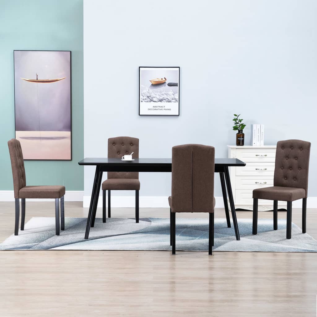 Dining Chairs  Dark Gray Fabric