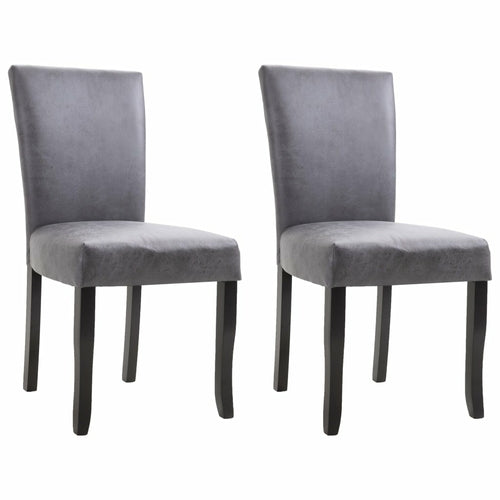 Dining Chairs 4 pcs Brown Faux Suede Leather