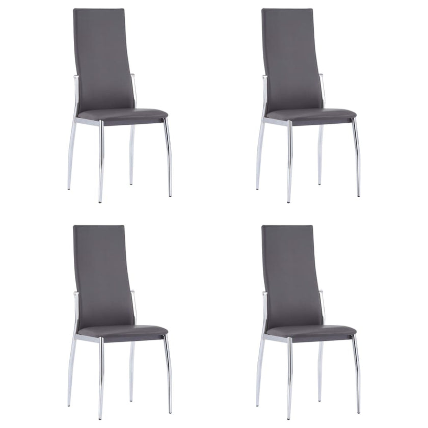 Dining Chairs 6 pcs Gray Faux Leather