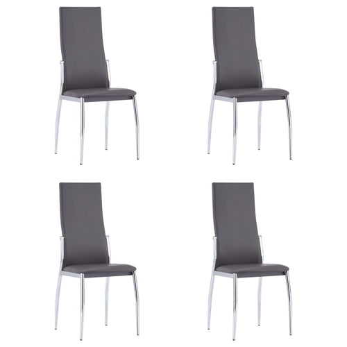 Dining Chairs 6 pcs Gray Faux Leather