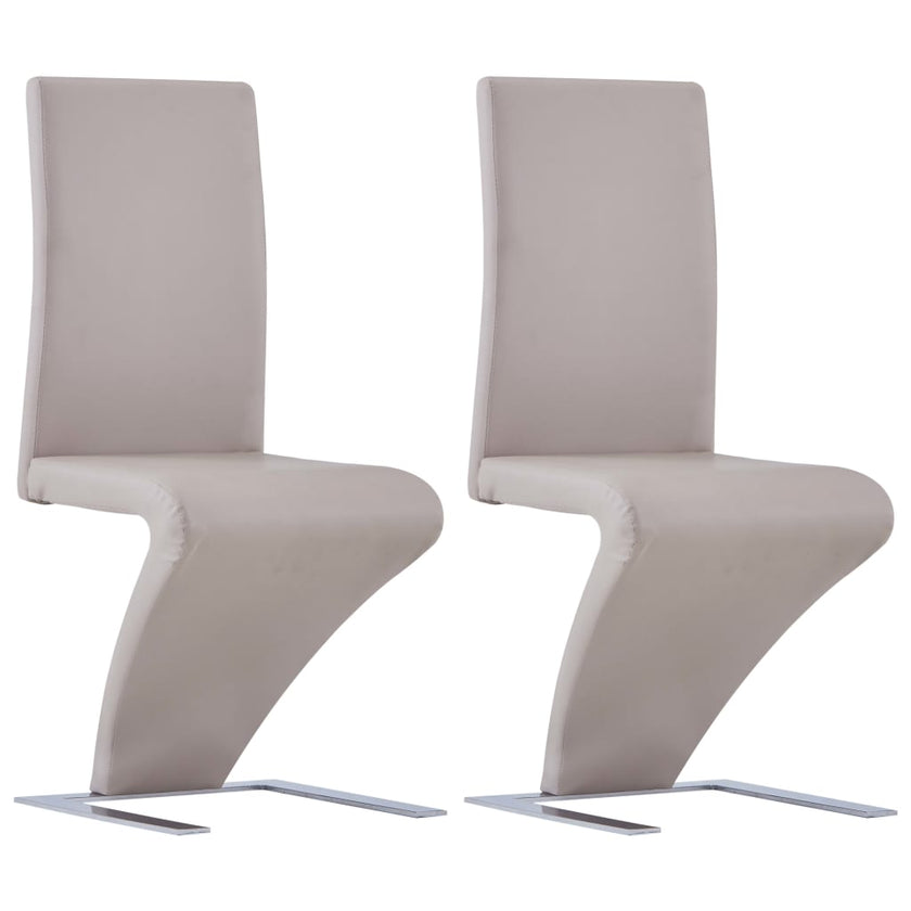 Dining Chairs with Zigzag Shape 4 pcs Gray Faux Leather