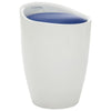 Storage Stool White and Blue Faux Leather