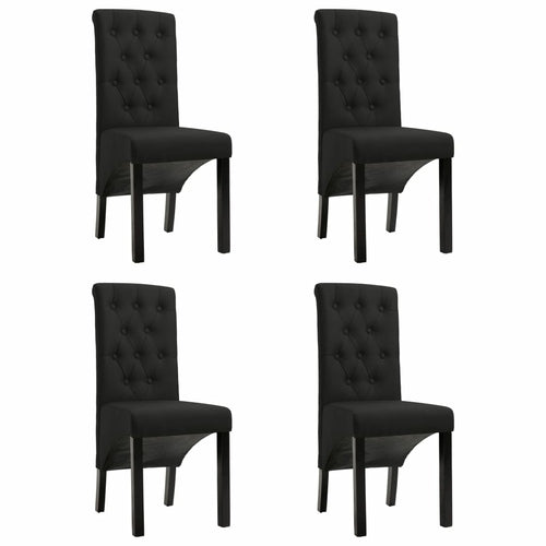 Dining Chairs 4 pcs Dark Gray Fabric