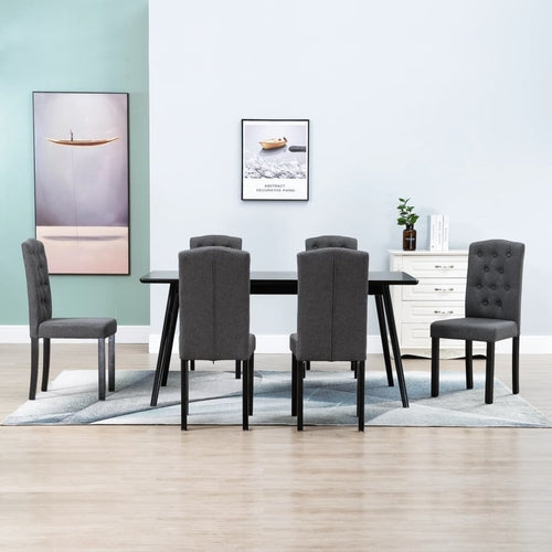Dining Chairs  Dark Gray Fabric