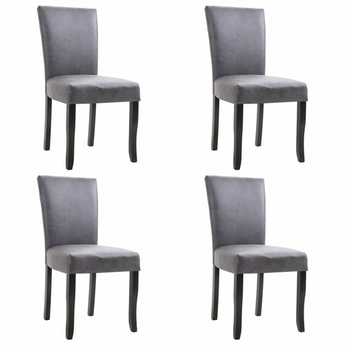 Dining Chairs 4 pcs Brown Faux Suede Leather