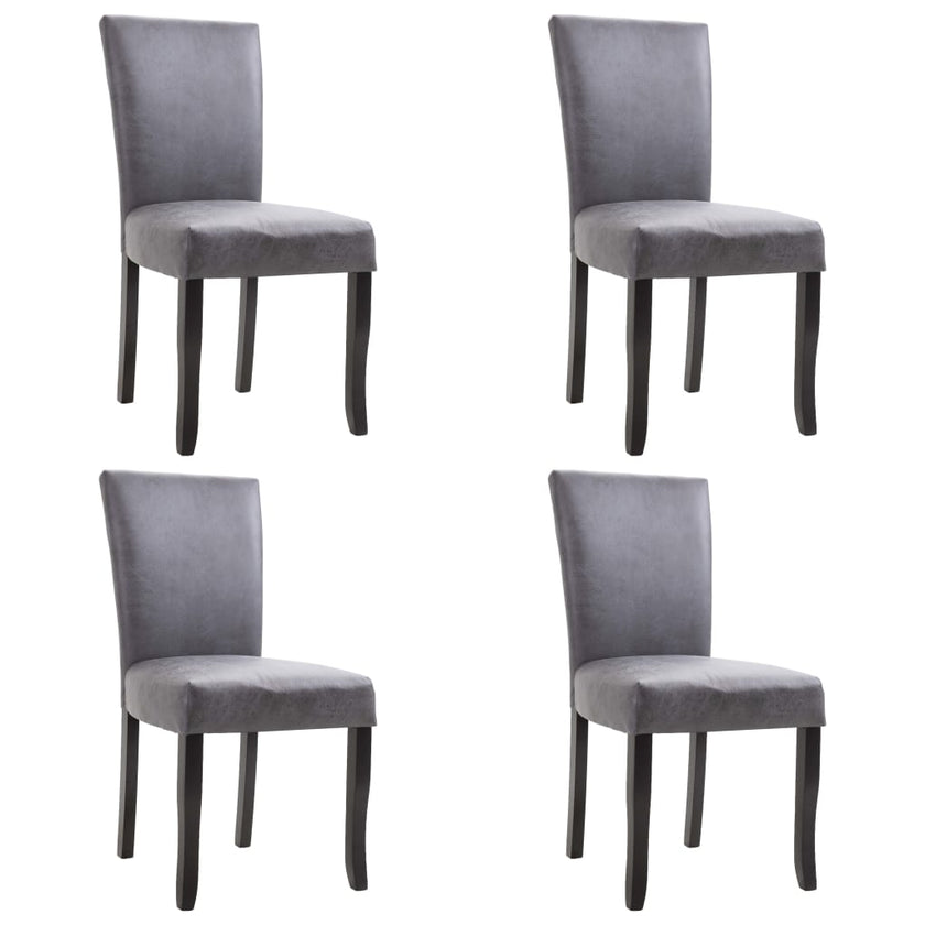 Dining Chairs 4 pcs Brown Faux Suede Leather