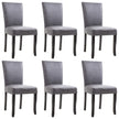 Dining Chairs 4 pcs Brown Faux Suede Leather