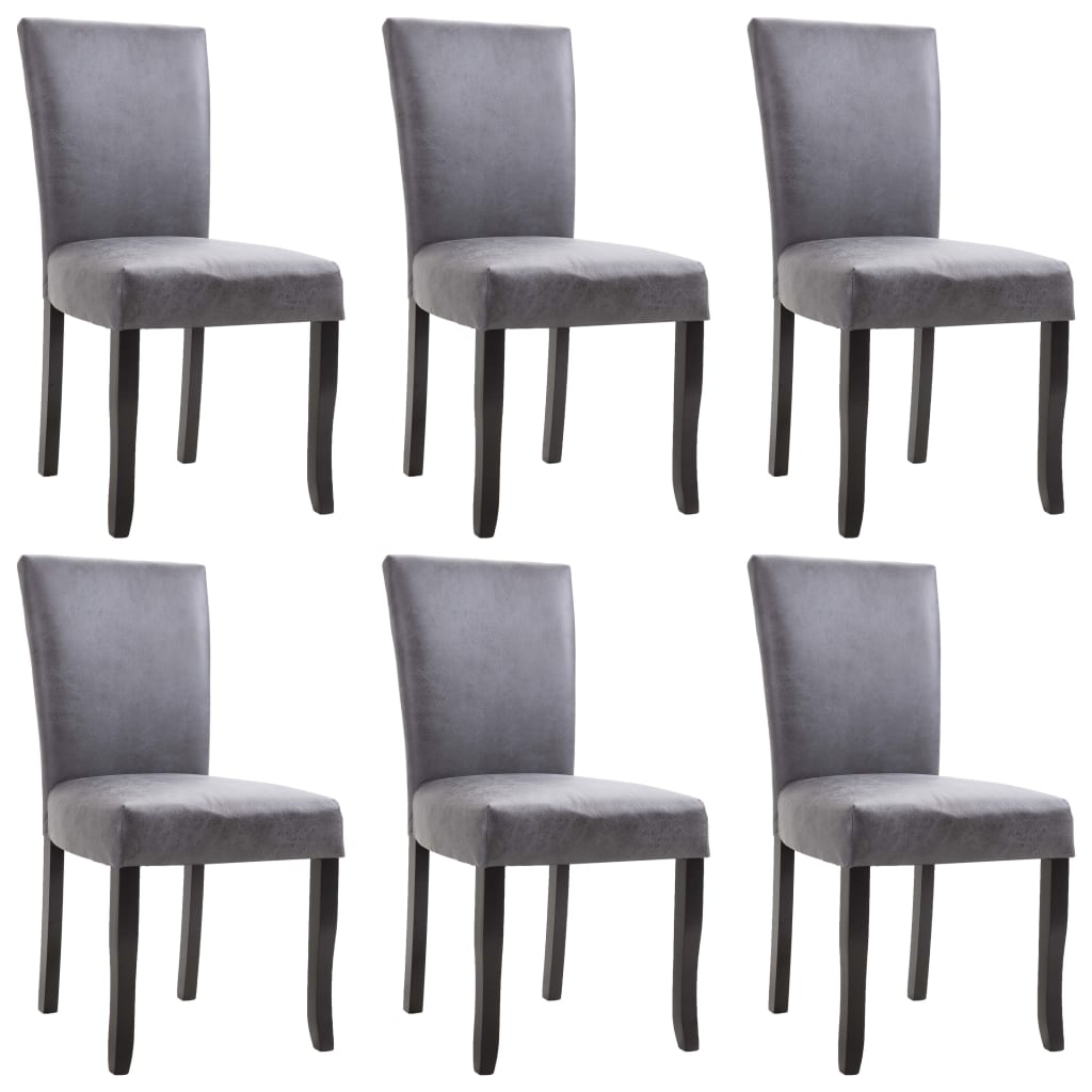 Dining Chairs 4 pcs Brown Faux Suede Leather