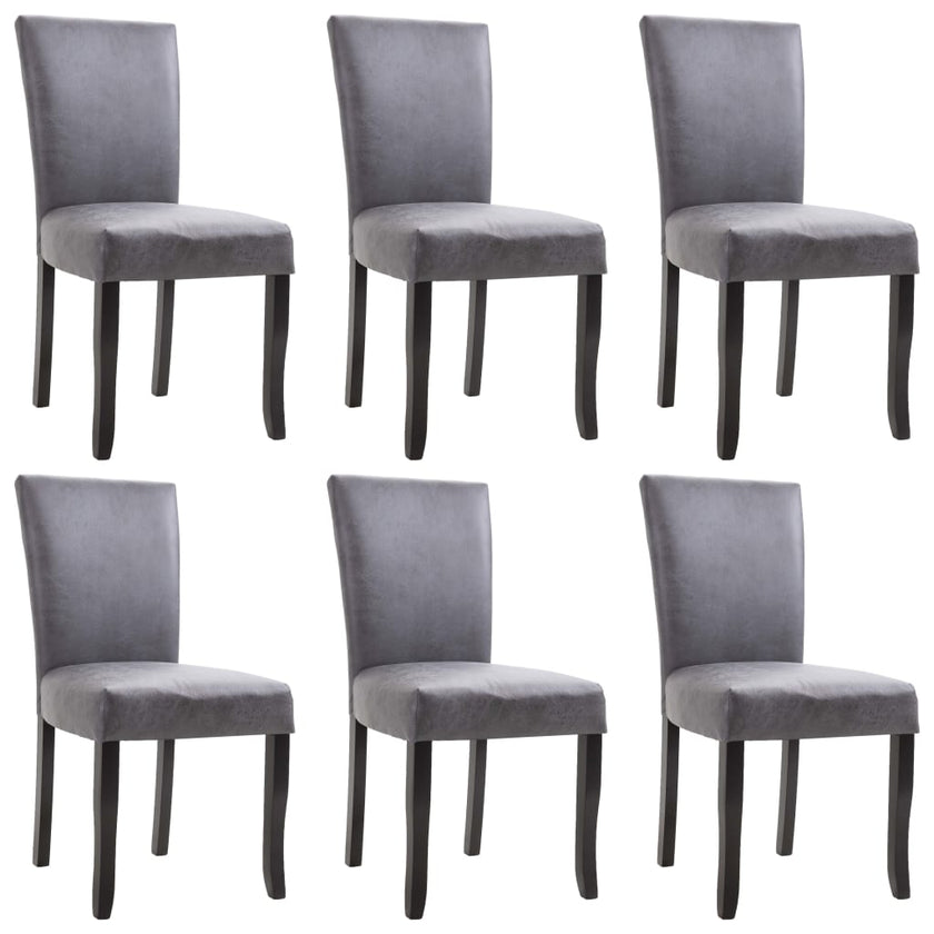 Dining Chairs 4 pcs Brown Faux Suede Leather