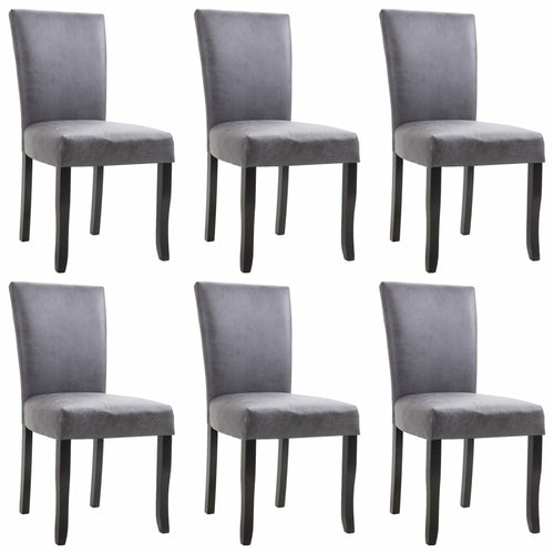 Dining Chairs 4 pcs Brown Faux Suede Leather