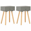 Bedside Tables 2 pcs Gray Solid Pinewood
