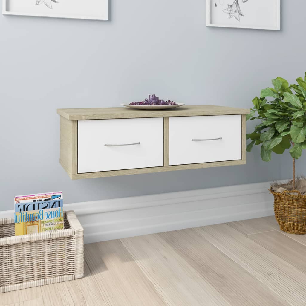 Wall-mounted Drawer Shelf White 23.6