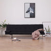 Sofa Bed with Two Pillows Gray Faux Leather